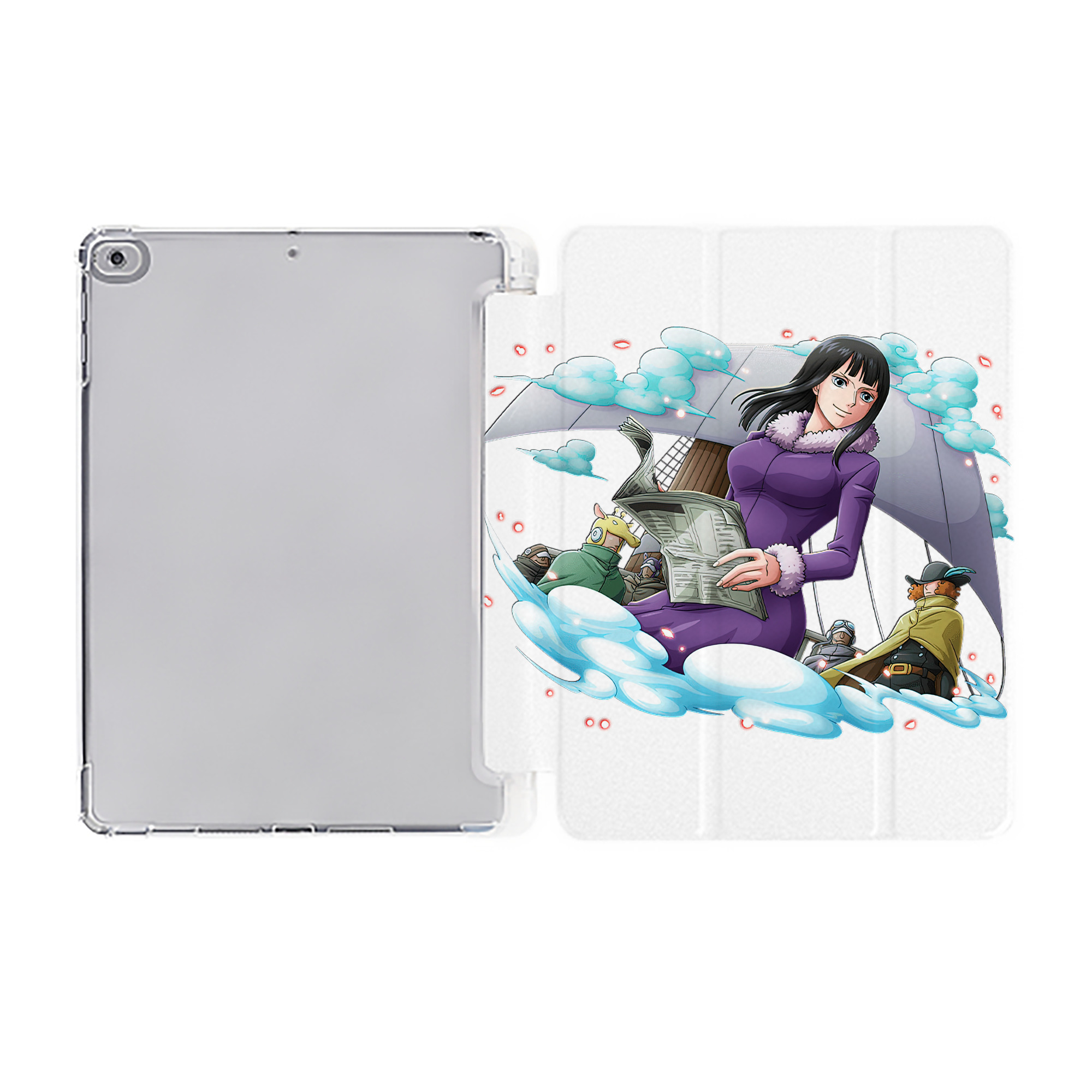 （画像用） ワンピース ニコ・ロビン ONE PIECE Nico Robin IPad ケース ペン収納付き 三つ折りスタンド PUレザー×シリコン 対応機種9.5/10.5/10.9インチ